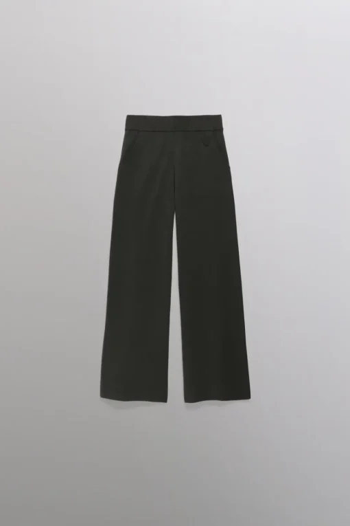 Gertrude Pantalon en maille Annie Kaki Discount