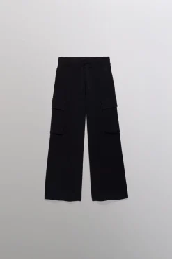 Gertrude Pantalon en maille poches cargo Alpha Noir New
