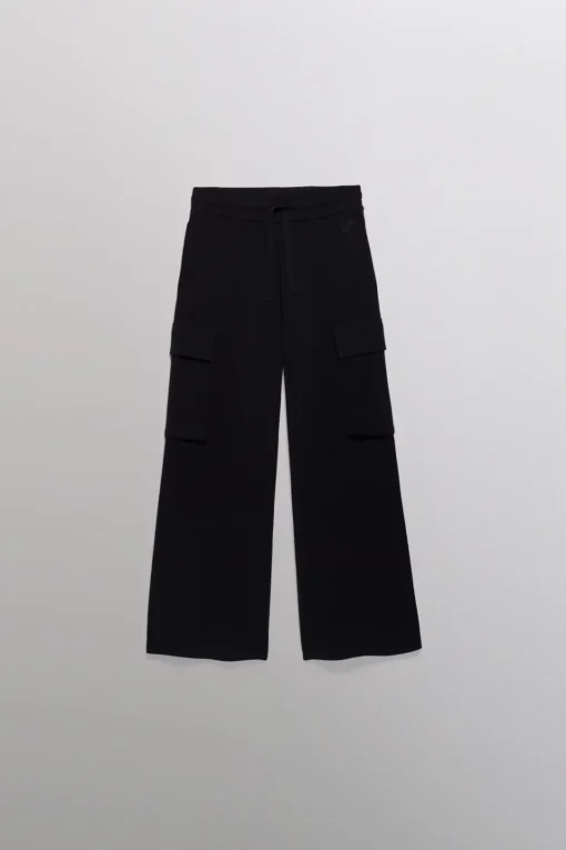Gertrude Pantalon en maille poches cargo Alpha Noir New