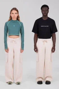 Gertrude Pantalon en maille poches cargo Alpha Beige Hot