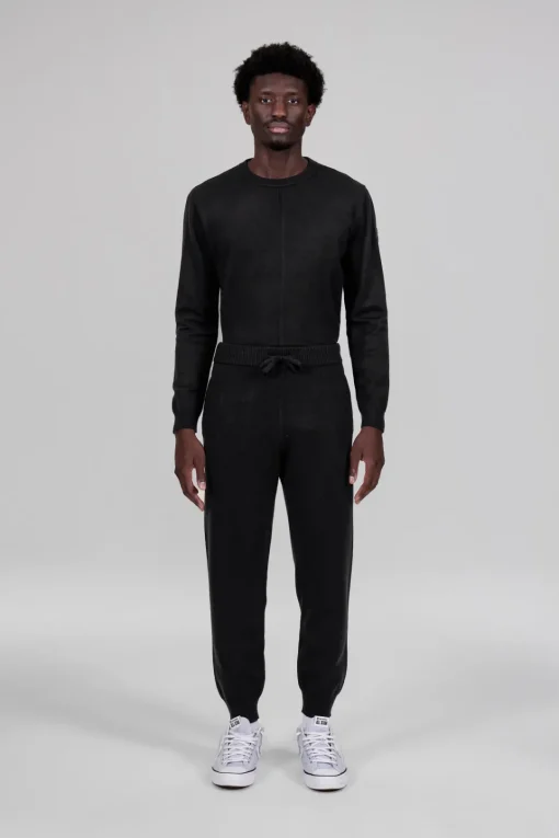 Gertrude Pantalon unisexe en maille coupe jogging Maxime Noir Flash Sale