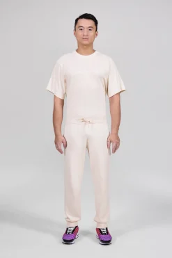 Gertrude Pantalon unisexe en maille coupe jogging Maxime Beige Fashion
