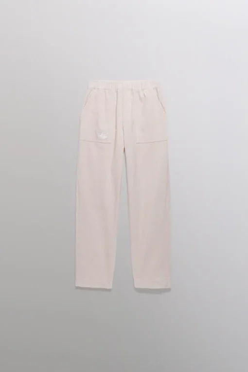 Gertrude Pantalon unisexe façon velours côtelé Axel Ecru Cheap
