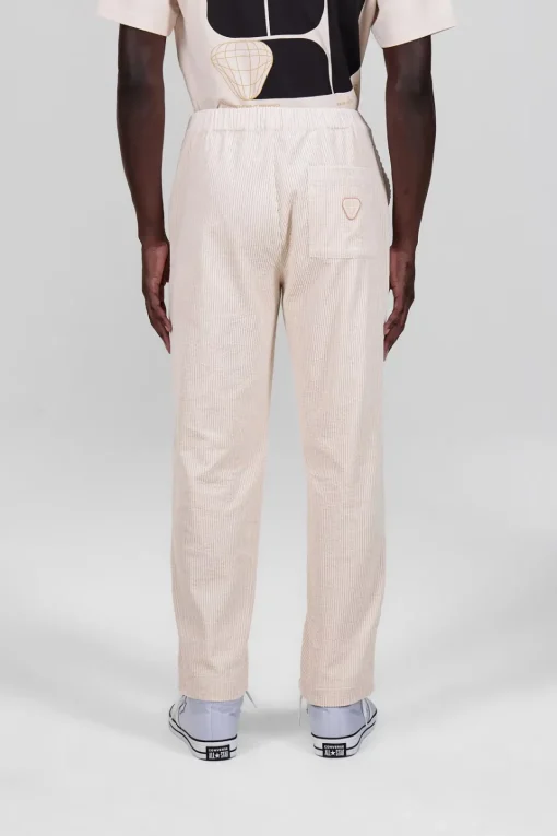 Gertrude Pantalon unisexe façon velours côtelé Axel Ecru Cheap