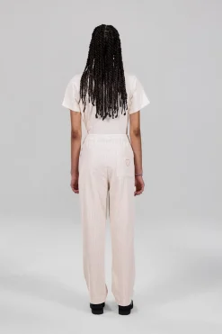 Gertrude Pantalon unisexe façon velours côtelé Axel Ecru Cheap
