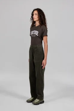 Gertrude Pantalon unisexe façon velours côtelé Axel Kaki Shop