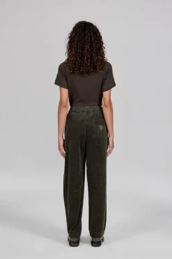 Gertrude Pantalon unisexe façon velours côtelé Axel Kaki Shop