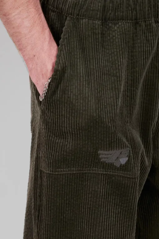 Gertrude Pantalon unisexe façon velours côtelé Axel Kaki Shop