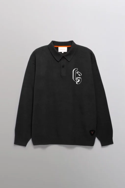 Gertrude Polo manches longues en maille jacquard Gareth Noir Flash Sale