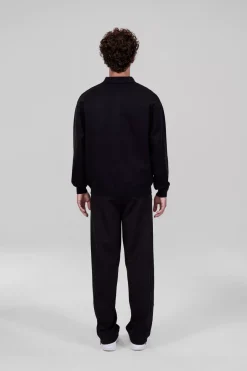 Gertrude Polo manches longues en maille jacquard Gareth Noir Flash Sale