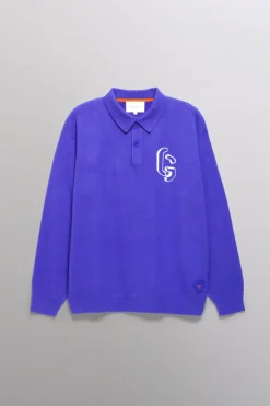 Gertrude Polo manches longues en maille jacquard Gareth Prusse Sale