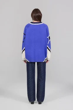 Gertrude Pull baseball unisexe maille jacquard tricolore Herman Prusse Shop
