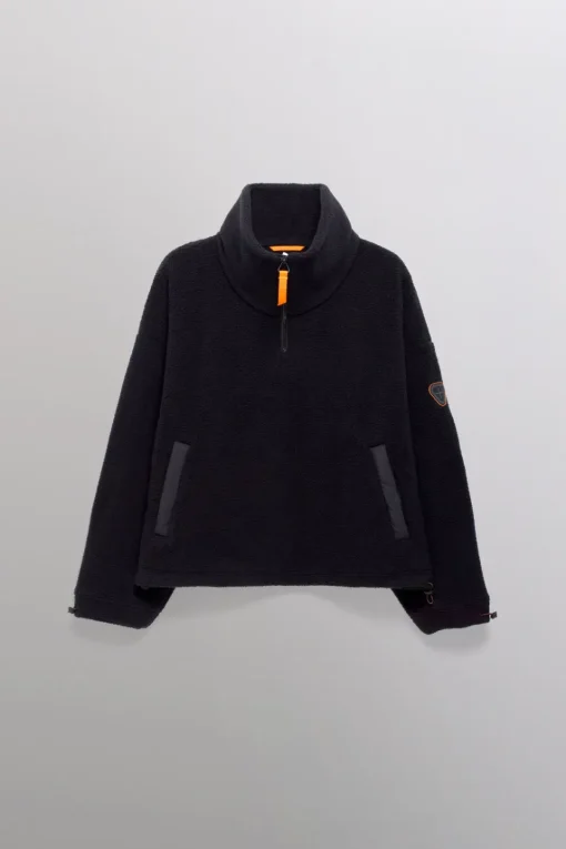 Gertrude Pull camionneur col zippé en sherpa Lucille Noir Best