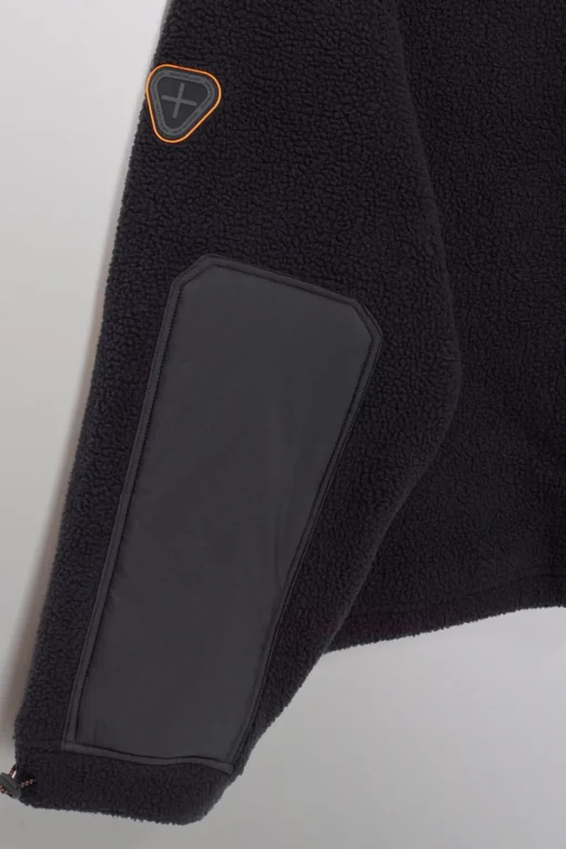Gertrude Pull camionneur col zippé en sherpa Lucille Noir Best