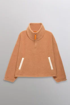 Gertrude Pull camionneur col zippé en sherpa Lucille Camel Store