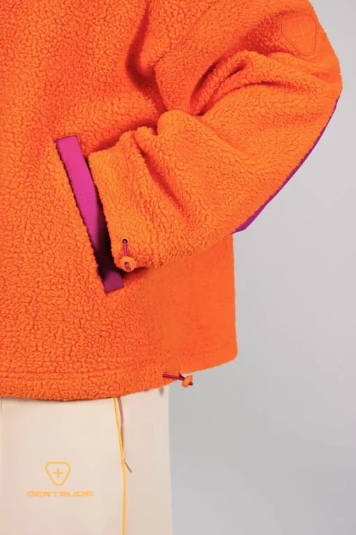 Gertrude Pull camionneur col zippé en sherpa Lucille Orange Flash Sale