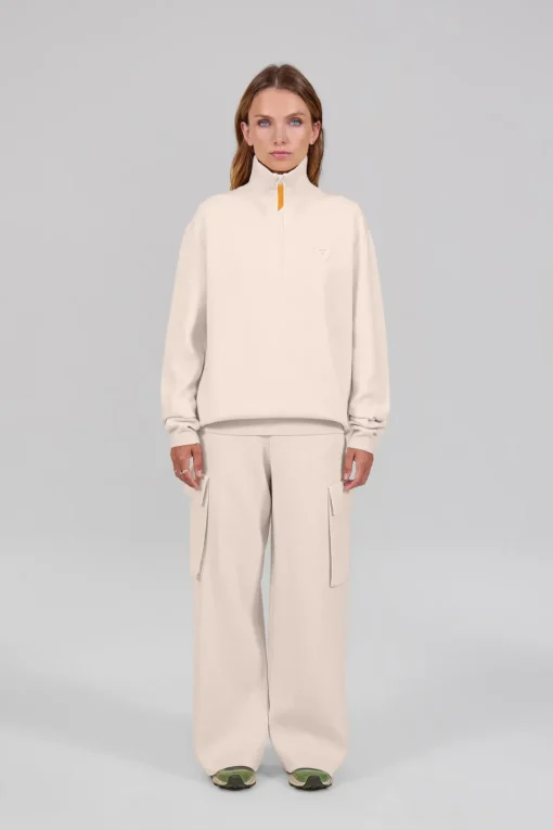 Gertrude Pull col montant zippé Lewis Patch Beige Hot