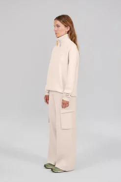 Gertrude Pull col montant zippé Lewis Patch Beige Hot