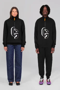 Gertrude Pull col montant zippé Lewis Noir Outlet
