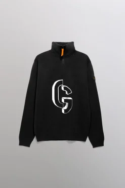 Gertrude Pull col montant zippé Lewis Noir Outlet