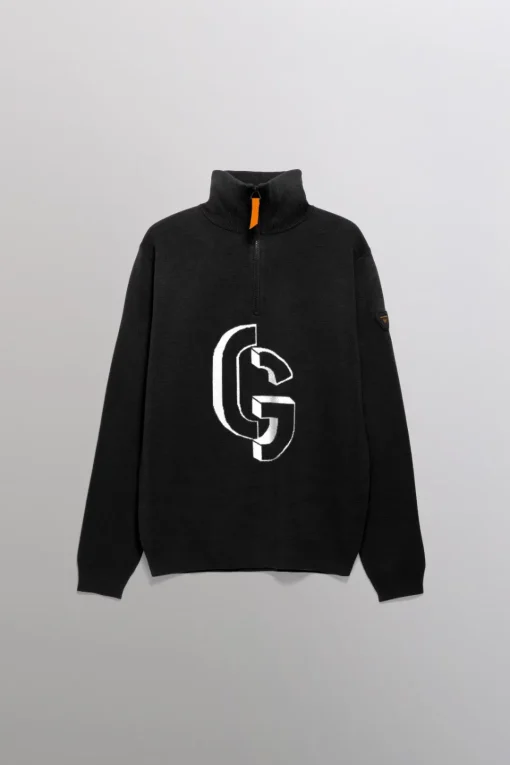 Gertrude Pull col montant zippé Lewis Noir Outlet