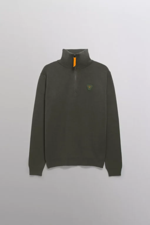 Gertrude Pull col montant zippé Lewis Patch Kaki Store