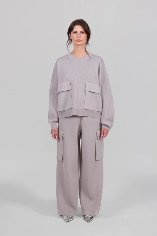 Gertrude Pull col rond en maille Chandler Souris Sale