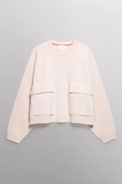 Gertrude Pull col rond en maille Chandler Beige Clearance