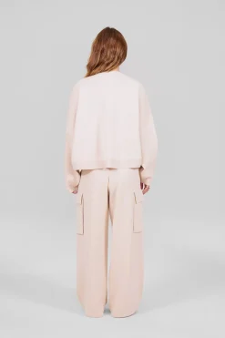 Gertrude Pull col rond en maille Chandler Beige Clearance