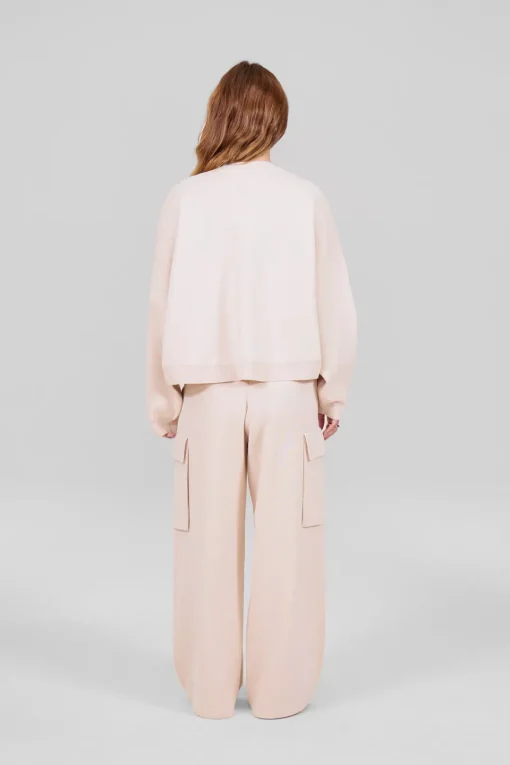 Gertrude Pull col rond en maille Chandler Beige Clearance