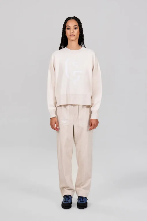 Gertrude Pull en maille jacquard ample Natalia Beige Sale