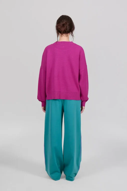 Gertrude Pull en maille jacquard ample Natalia Fuschia Sale