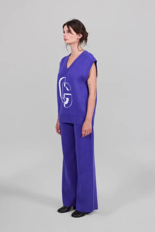 Gertrude Pull en maille épaisse Alba Prusse Discount