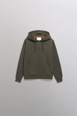 Gertrude Sweat à capuche avec fermeture zippée unisexe Little Paul Kaki Best Sale