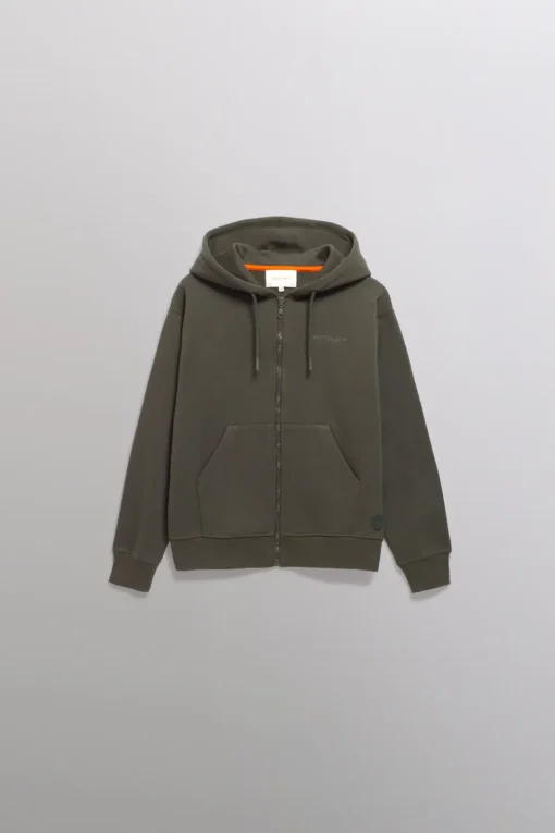 Gertrude Sweat à capuche avec fermeture zippée unisexe Little Paul Kaki Best Sale