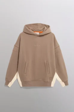 Gertrude Sweat à capuche bicolore unisexe Austen Taupe/beige New