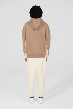 Gertrude Sweat à capuche bicolore unisexe Austen Taupe/beige New