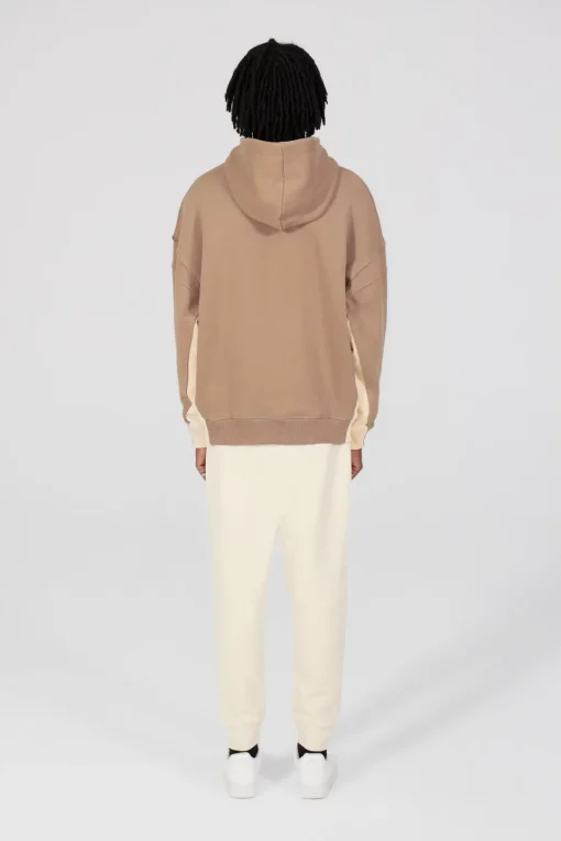 Gertrude Sweat à capuche bicolore unisexe Austen Taupe/beige New