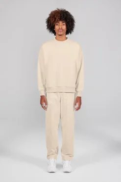 Gertrude Sweat col rond bicolore unisexe Stan Beige/white Cheap