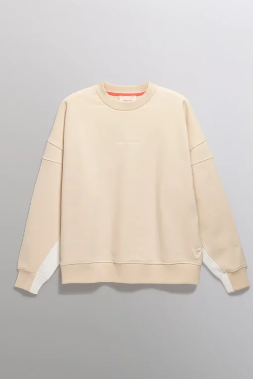 Gertrude Sweat col rond bicolore unisexe Stan Beige/white Cheap