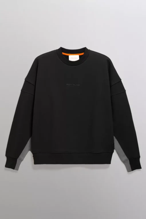 Gertrude Sweat col rond bicolore unisexe Stan Black/anthra Fashion