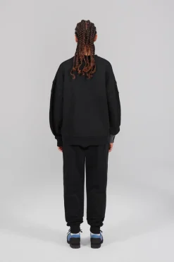 Gertrude Sweat col rond bicolore unisexe Stan Black/anthra Fashion