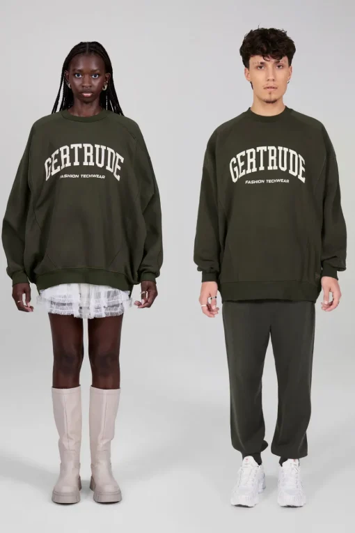 Gertrude Sweat col rond unisexe Ilona Kaki Sale