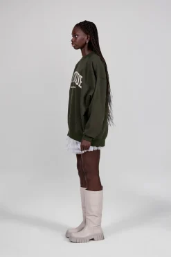Gertrude Sweat col rond unisexe Ilona Kaki Sale