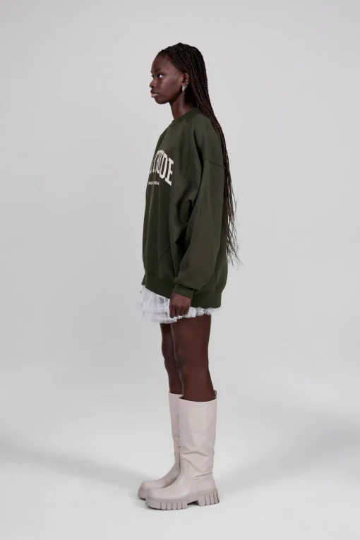 Gertrude Sweat col rond unisexe Ilona Kaki Sale