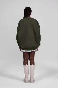 Gertrude Sweat col rond unisexe Ilona Kaki Sale