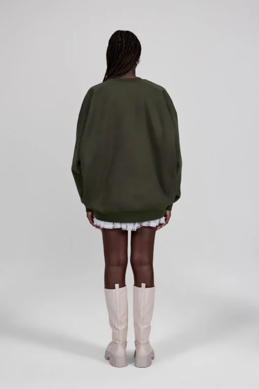 Gertrude Sweat col rond unisexe Ilona Kaki Sale