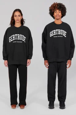 Gertrude Sweat col rond unisexe Ilona Noir Best Sale