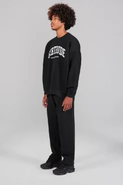 Gertrude Sweat col rond unisexe Ilona Noir Best Sale