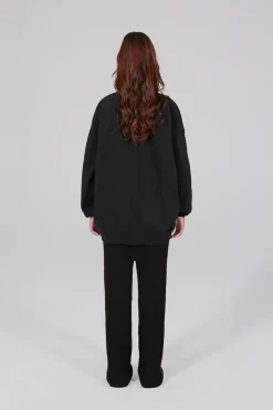 Gertrude Sweat col rond unisexe Ilona Noir Best Sale